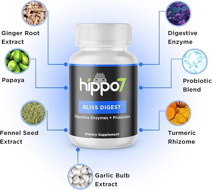 Bliss Digest 7-in-1 Digestive Health Supplement (1 Bottle, 30 Vegan