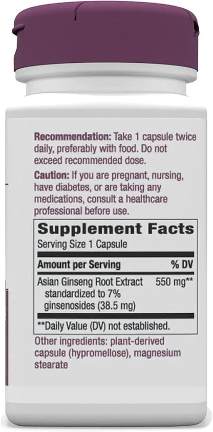 Nature's Way, Premium Herbal Asian Ginseng, 60 Capsules