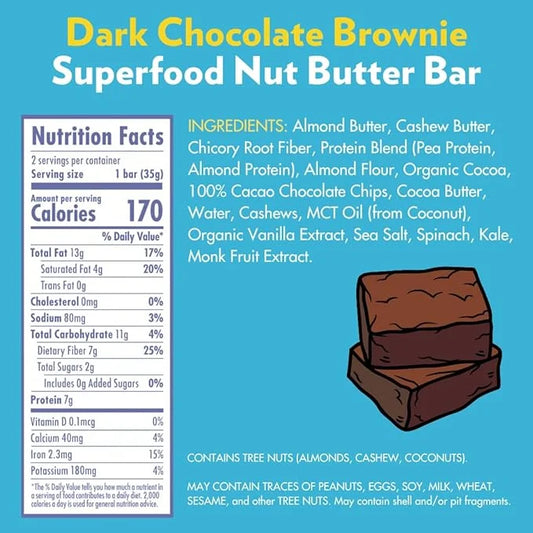 B.T.R. Bar Superfood Keto Protein Bars, Plant Based Vegan Protein, Low Carb Food, Low Calorie, Gluten Free, No Sugar Alcoh...