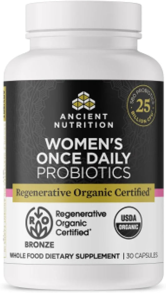 Ancient Nutrition Regenerative Organic Certified Probiotics for Women, Probiotics Women’s Once Daily, for Healthy Digestio...