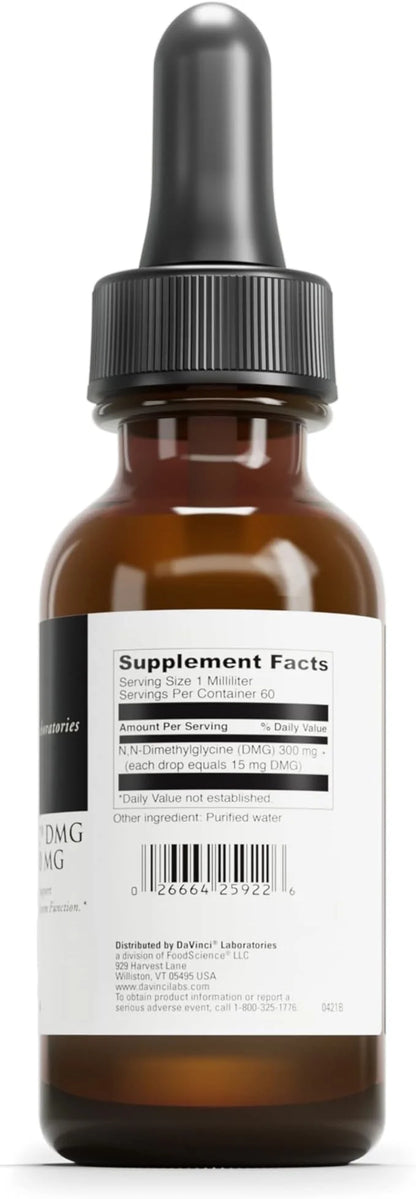 DAVINCI Labs Gluconic DMG Liquid 300mg - Helps Support Immune System, Muscle Function, Heart Health & Brain Health* - 2 fl...