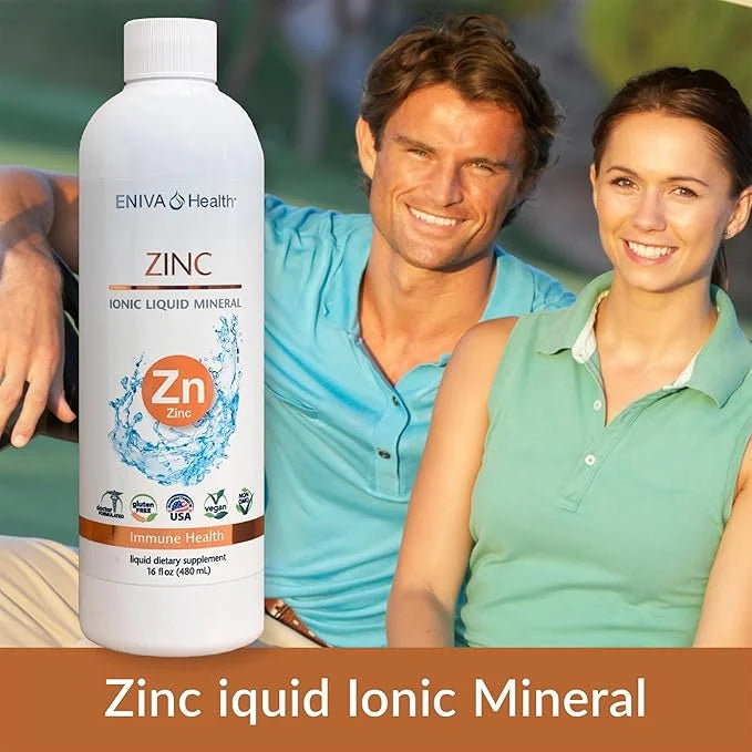 Eniva Health Liquid Ionic Zinc Supplement (16oz) Immune Health, Vision, Skin. Doctor Formulated. NO Calories. NO Sugar. Pe...