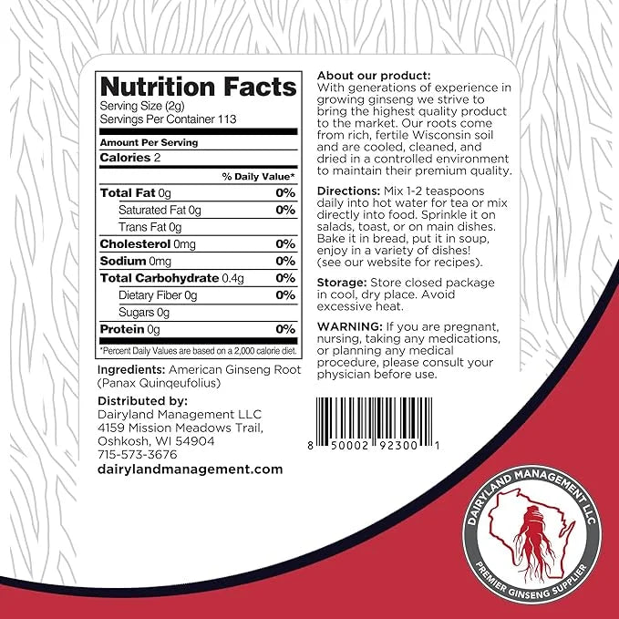 Dairyland Premium American Ginseng Powder 西洋参 8 oz