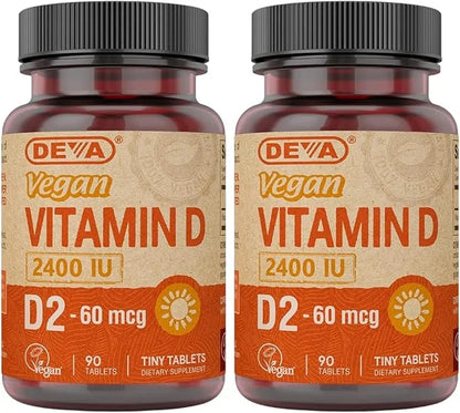 DEVA Vegan Vitamin D2 60 mcg 2400 IU, 90 Tablets 2)