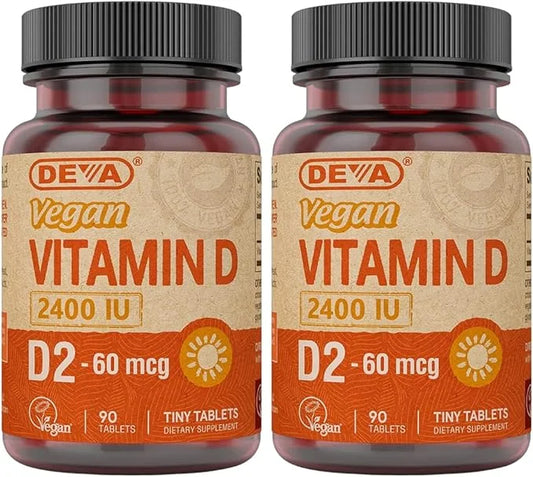 DEVA Vegan Vitamin D2 60 mcg 2400 IU, 90 Tablets 2)