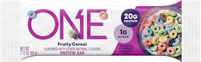 ONE Protein Bars, Fruity Cereal, Gluten Free with 20g Protein and 1g Sugar, Pantry Staples, 2.12 oz (12 Count), Packaging ...