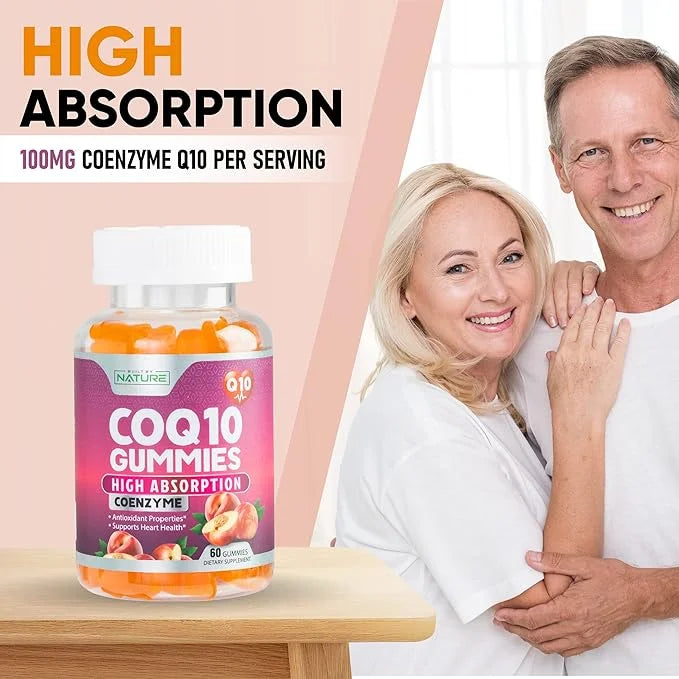 CoQ10 100mg Gummies, High Absorption Coenzyme Q10 Gummy, 60 Count 1 Month