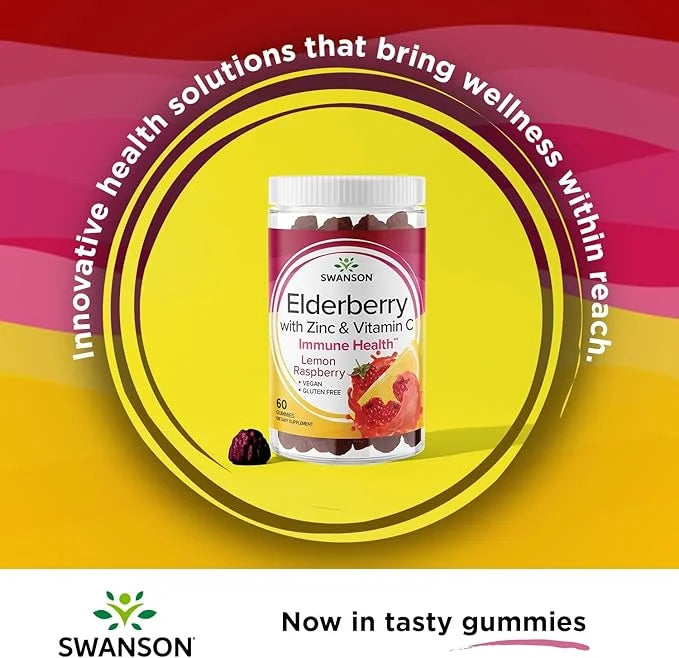 Swanson Elderberry Gummies with Zinc and 60 Gummies