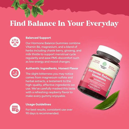Hormone Balance for Women of All Ages - PMS Gummies and Cycle Support Supplements for Women with Vitamin B6 and Dong Quai ...