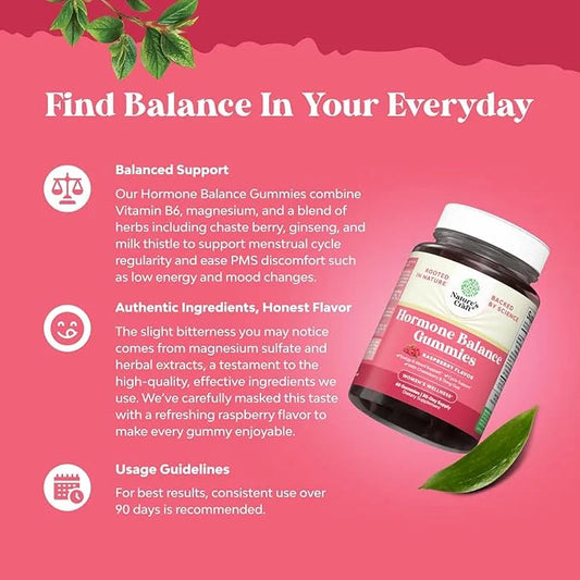 Hormone Balance for Women of All Ages - PMS Gummies and Cycle Support Supplements for Women with Vitamin B6 and Dong Quai ...