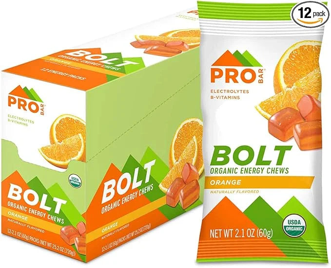 PROBAR - BOLT Organic Energy Chews, Orange, Non-GMO, Gluten-Free, USDA Certified Organic, Healthy, Natural Energy, Fast Fu...