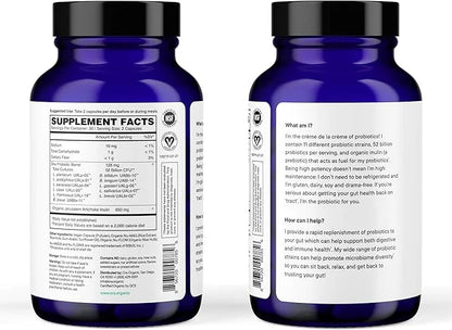 Ora Organic Probiotics with Prebiotics 52 Billion 11 Clinically 60 Capsules