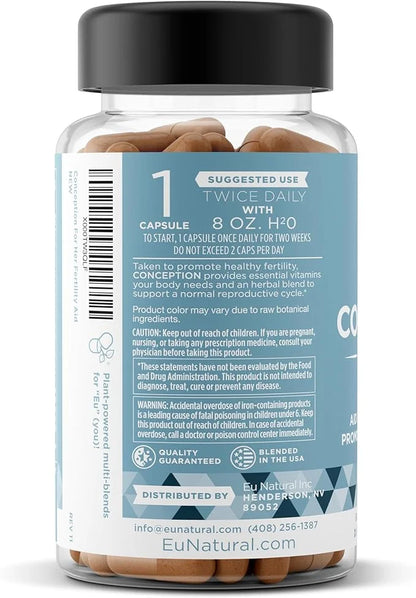 Conception Fertility Supplements for Women – Aids Ovulation, Hormonal Balance, & Regular Cycles – Prenatal Vitamin Support...