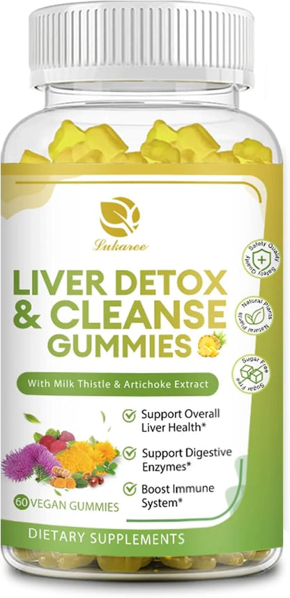 Liver Cleanse Detox & Repair Gummies 24 Potent w/3000MG Milk -60 Count