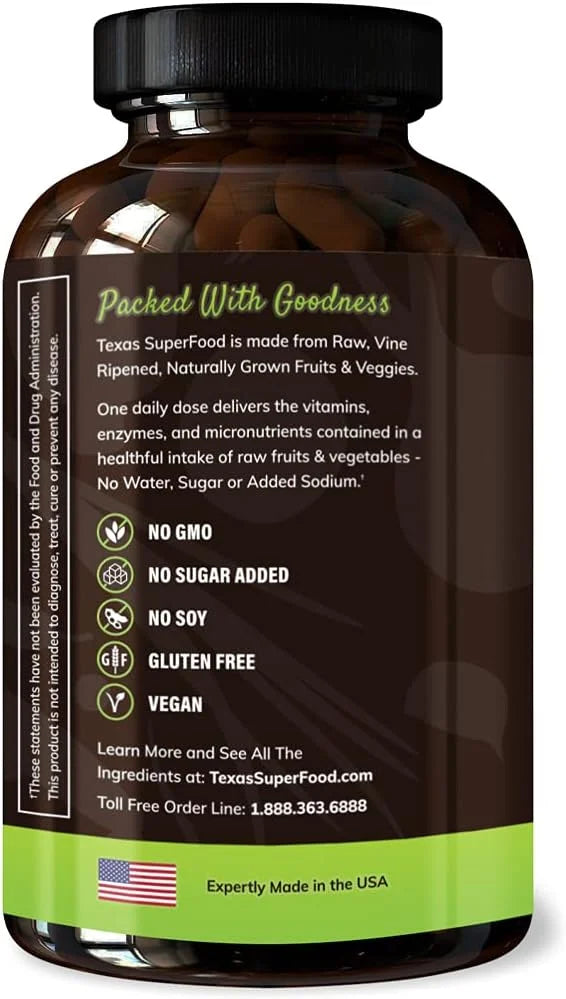 Original Superfood Capsules, Superfood Reds and Greens, All-Natural Whole Food Dietary Supplement, Non-GMO, Gluten Free, V...