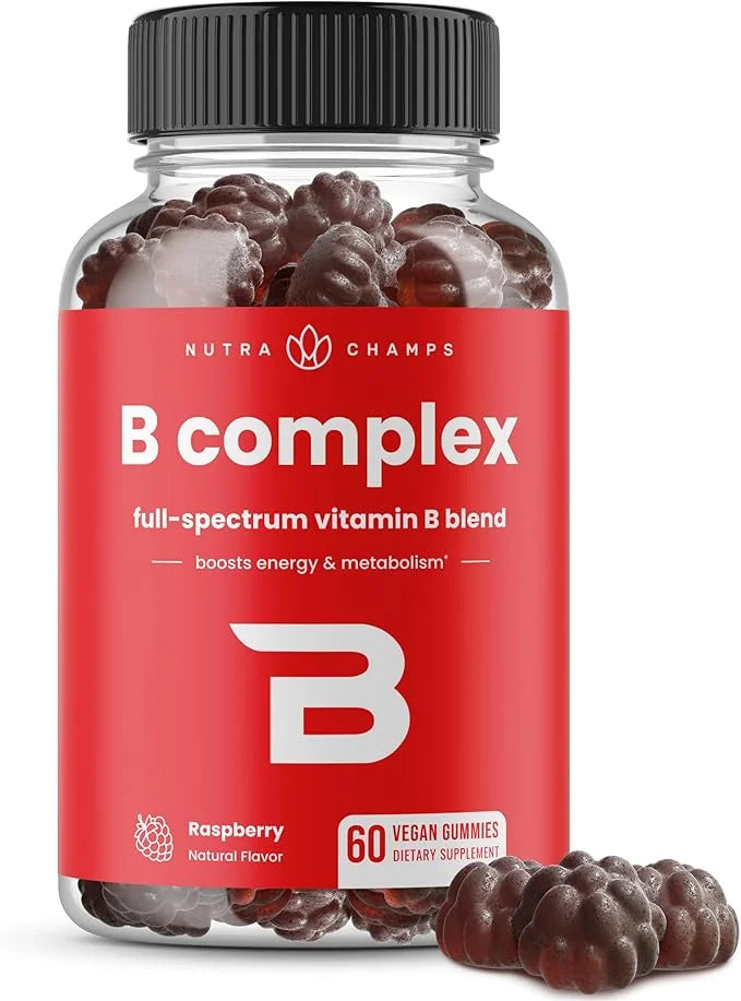 NutraChamps Vitamin B Complex Gummies, Vitamin B Gummies Boosts Energy & Metabolism, B Complex Vitamins B1, B2 (Riboflavin...