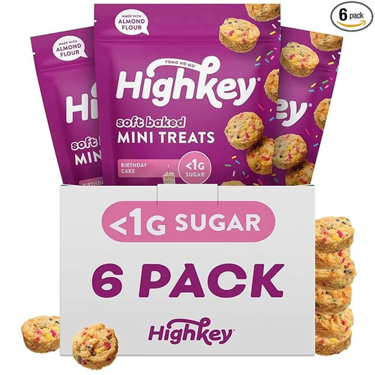 Highkey Low Carb Birthday Cake Mini Treats - Keto Snack Pack Gluten Free Muffins Sweet Low Carb Bread Bites Healthy Snacks...