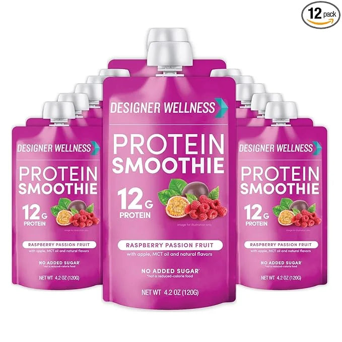 Designer Wellness Protein Smoothie, Real Fruit, 12g Protein, Low Carb, Zero Added Sugar, Gluten-Free, Non-GMO, No Artifici...