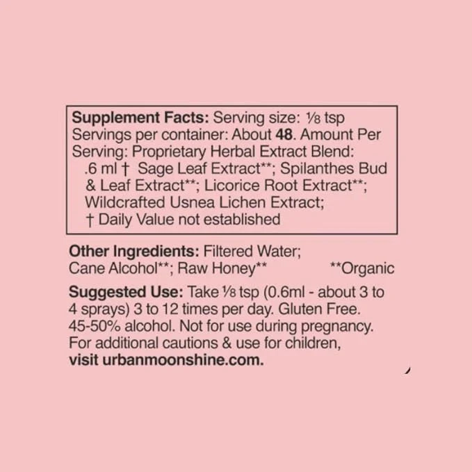 Urban Moonshine Throat Spray 1 Fl