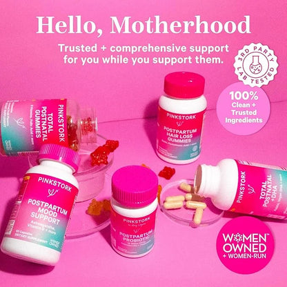 Pink Stork Postpartum Probiotics with Ashwagandha 30 Capsules