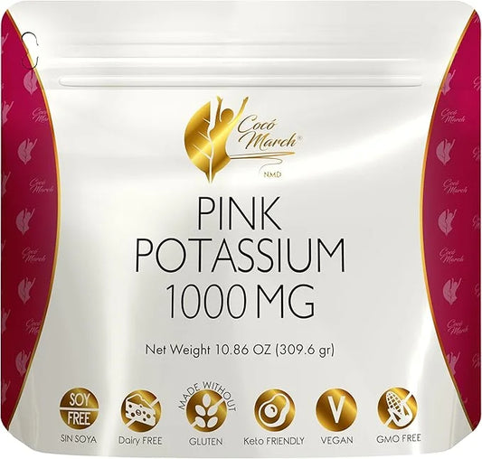 Pink Potassium Powder by Cocó March – Supports Heart Health, Muscle Function, and Bone Health. Gluten Free, Dairy Free, No...