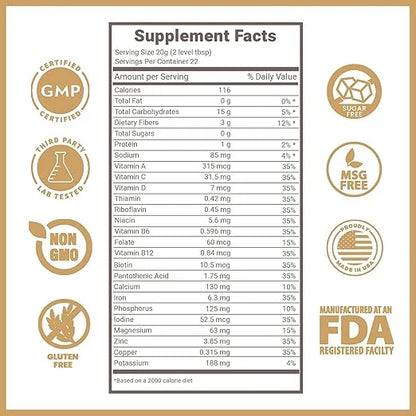 Lewis Labs Fabulous Fiber Powder Supplement 32 Ounces