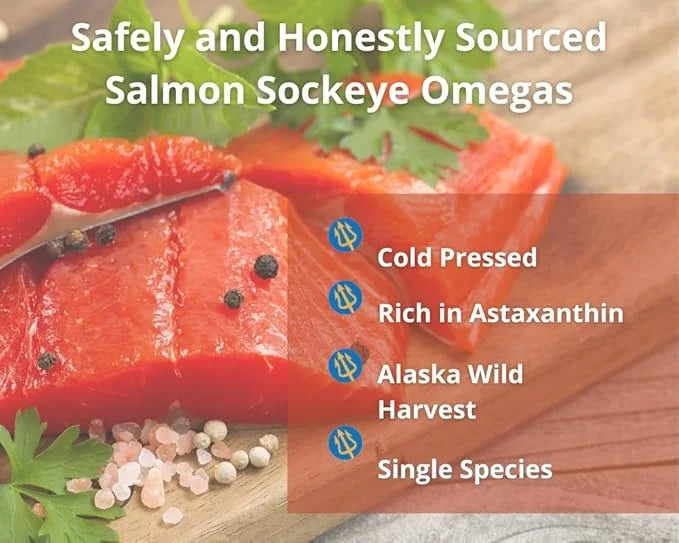 Wild Alaskan Sockeye Omegas Salmon Fish Omega-3 EPA 90 Softgel