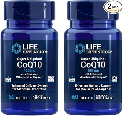 Life Extension Super Ubiquinol CoQ10 CoQ10, shilajit, 60 softgel
