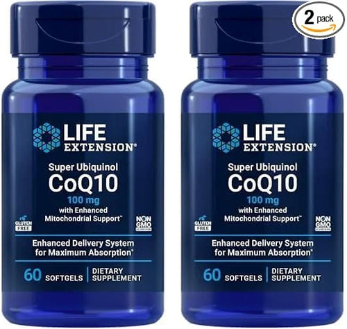 Life Extension Super Ubiquinol CoQ10 CoQ10, shilajit, 60 softgel