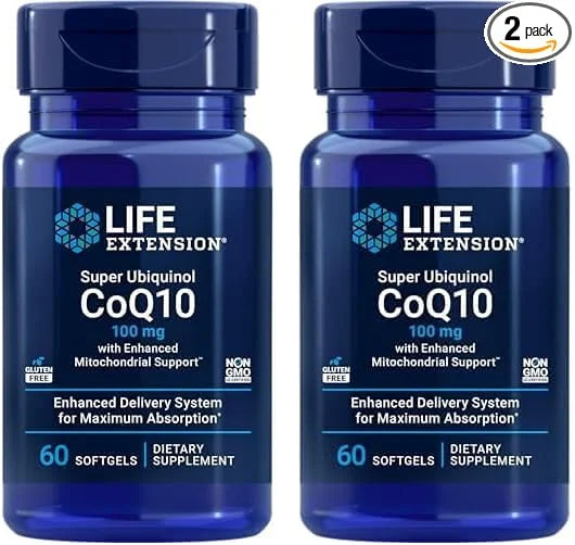 Life Extension Super Ubiquinol CoQ10 CoQ10, shilajit, 60 softgel