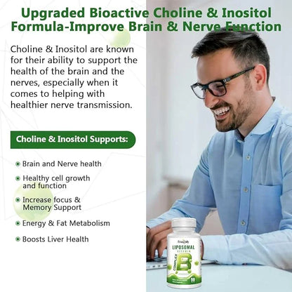 Active B Complex Liposomal B Vitamins 90 Softgels B1, B2, B2, B3, B3, B5, B5, B6, B6, Biotin, B12 Methylcobalamin- Support...