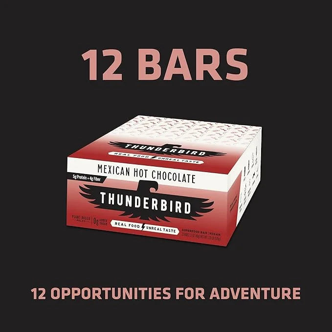 Thunderbird Bars Energy Snack, Gluten-Free with Protein, Healthy Real Food, Vegan Paleo Non-GMO, No Added Sugar, Mexican H...