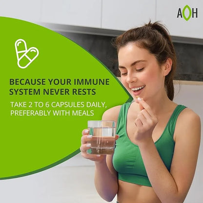 Immuneheal – Adaptogen, Immune System Booster Supplement with Schisandra Chinensis, Ginseng and Mushroom Extract (180 Caps...