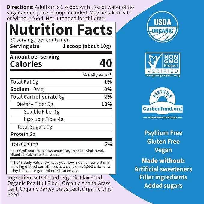 Garden of Life Organic Unflavored Fiber 30 servings