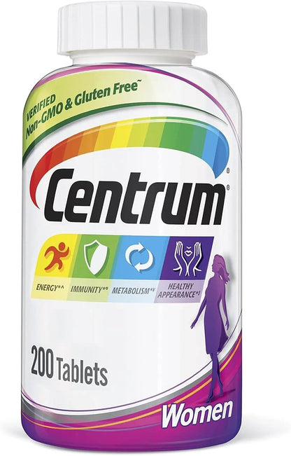Centrum Multivitamin Tablet for Women, Multivitamin/Multimineral D3, B 200 Count