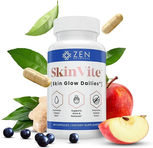 Zen Nutrients SkinVite Natural Skin Supplement for Women, Men & Teens- Hormonal Skin Treatment & Clear Skin Support Supple...