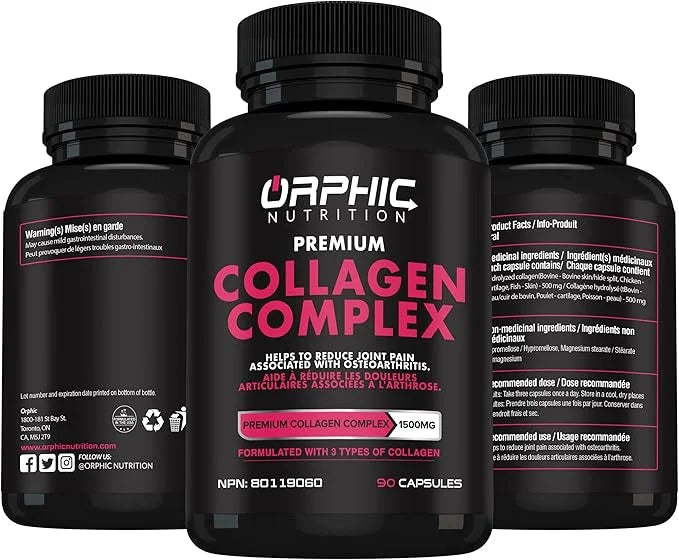 ORPHIC NUTRITION Collagen Peptides Capsules Women,1800mg Multi 90 Caps