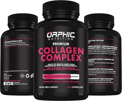 ORPHIC NUTRITION Collagen Peptides Capsules Women,1800mg Multi 90 Caps