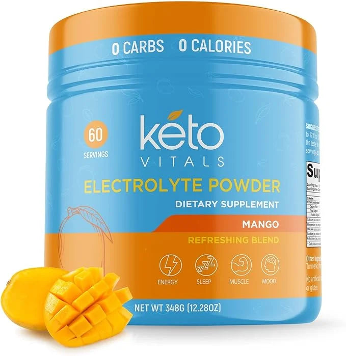 Keto Vitals Electrolytes Powder | Keto-Friendly Electrolytes with Potassium, Magnesium, Sodium, Calcium | Keto Electrolyte...