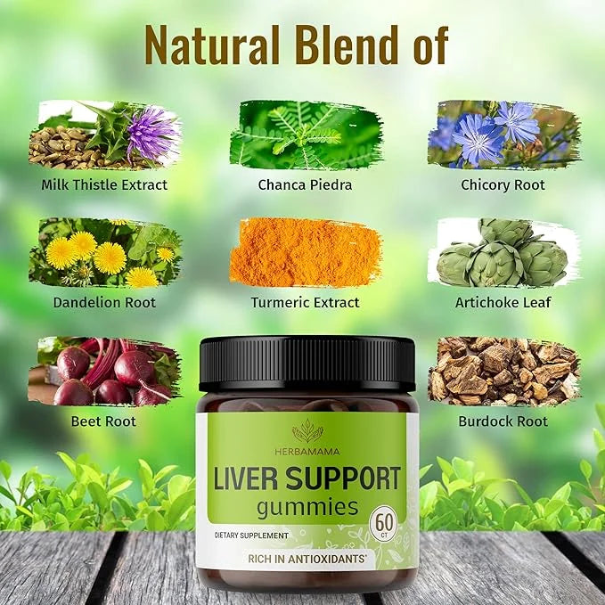 HERBAMAMA Liver Support Gummies 60 Chews