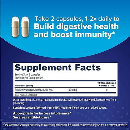 Florastor Probiotics for Digestive & Immune 54 Capsules,