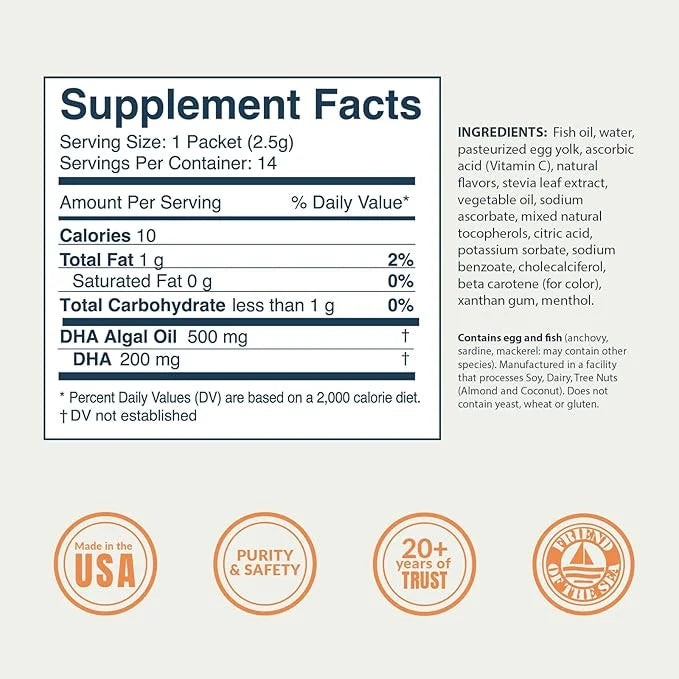 Coromega Vegan DHA, Plant-Based Omega-3 Algal 14 Ct
