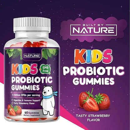 Built by Nature Kids Probiotic Gummies 6 Diverse 60 Gummies