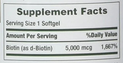 Nature's Bounty Biotin 5000 mcg, 60 2)