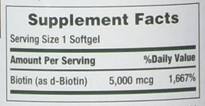 Nature's Bounty Biotin 5000 mcg, 60 2)