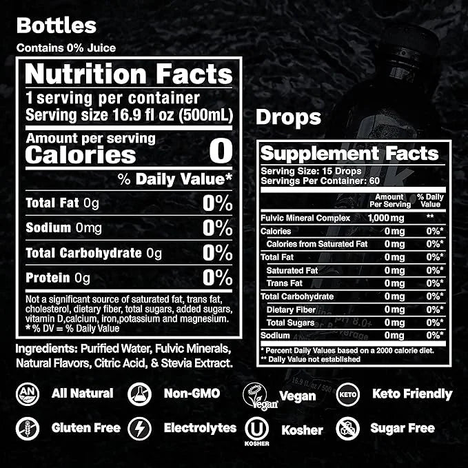 12ct Strawberry Rhubarb and 1ct Concentrated blk. Drops and Bioavailable Fulvic & Humic Acid Over 77 Trace Minerals Helps ...