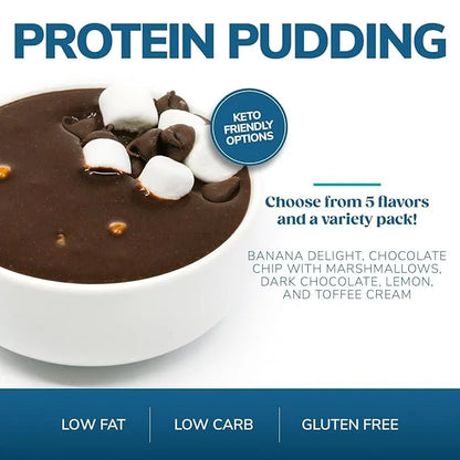 WonderSlim Protein Pudding Mix, Variety Pack, 12g Protein, Gluten Free (7ct) - Product Image