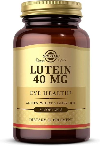 Solgar Lutein 40 mg, 30 Softgels - Supports Eye Health - Helps Filter Out Blue-Light - Contains FloraGLO Lutein - Gluten F...