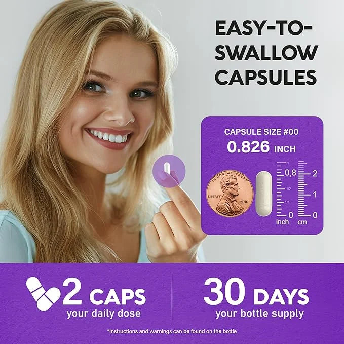 Biotin | Collagen | Keratin - 25,000 mcg B2, B3, B3, B6 B6 & B7 - 60 Capsules, 2 Capsules