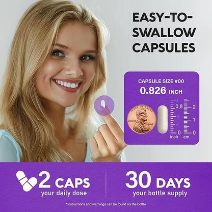 Biotin | Collagen | Keratin - 25,000 mcg B2, B3, B3, B6 B6 & B7 - 60 Capsules, 2 Capsules